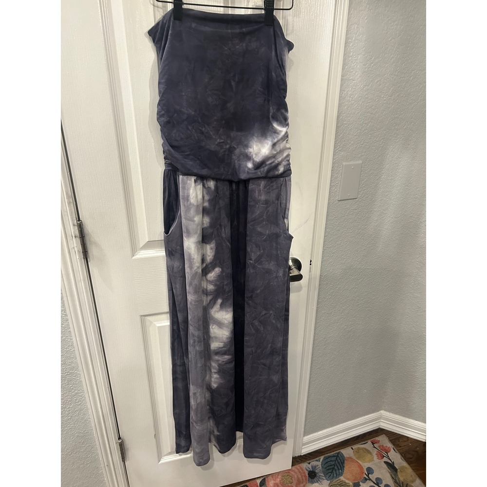 LASCANA Maxi Dress Greyβ Tie Dye Strapless Pocket Bandeau Summer Long Dress